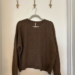 Free People Soft Brown Knit Top